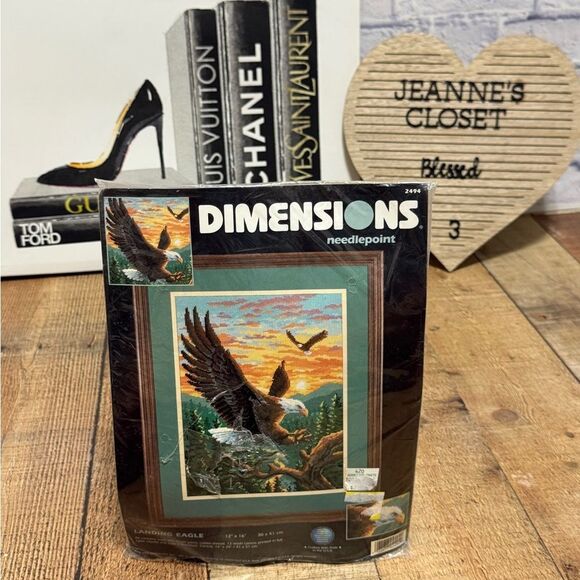Dimensions Landing Bald Eagle 12×16 Needlepoint Embroidery Kit New Sealed - Picture 1 of 7